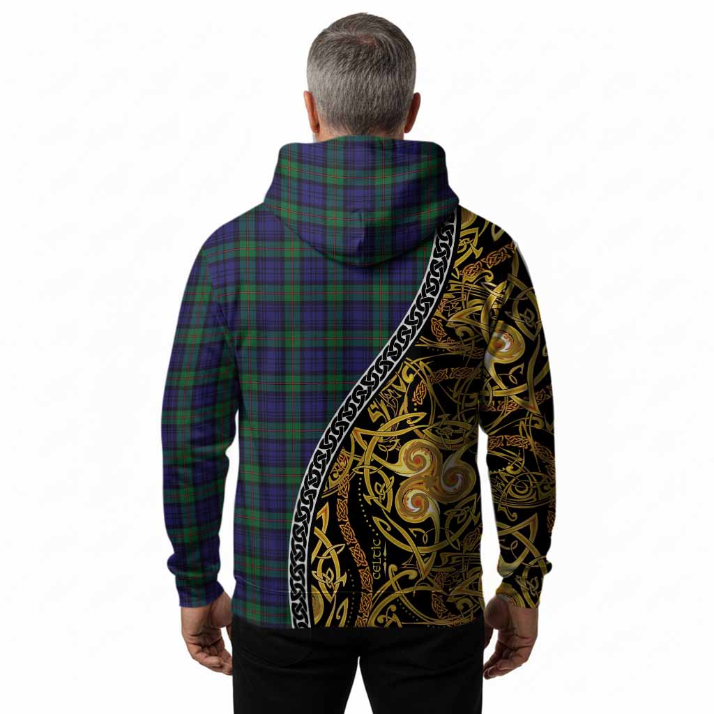 MacKinlay (McKinlay) Tartan Crest Hoodie Celtic Knot and Triple Trickle Spiral Symbols