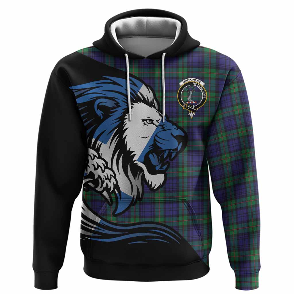 MacKinlay (McKinlay) Tartan Crest Hoodie Scottish Golden Lions Wave Flow