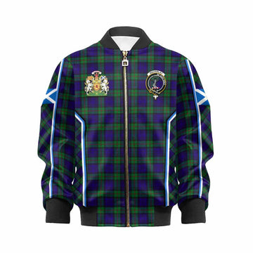 MacKinlay (McKinlay) Tartan Crest Kid Bomber Jacket Scotland Coat of Arm Flag Style - Tartan Vibes Clothing