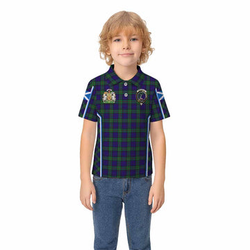 MacKinlay (McKinlay) Tartan Crest Kid Polo Shirt Scotland Coat of Arm Flag Style - Tartan Vibes Clothing
