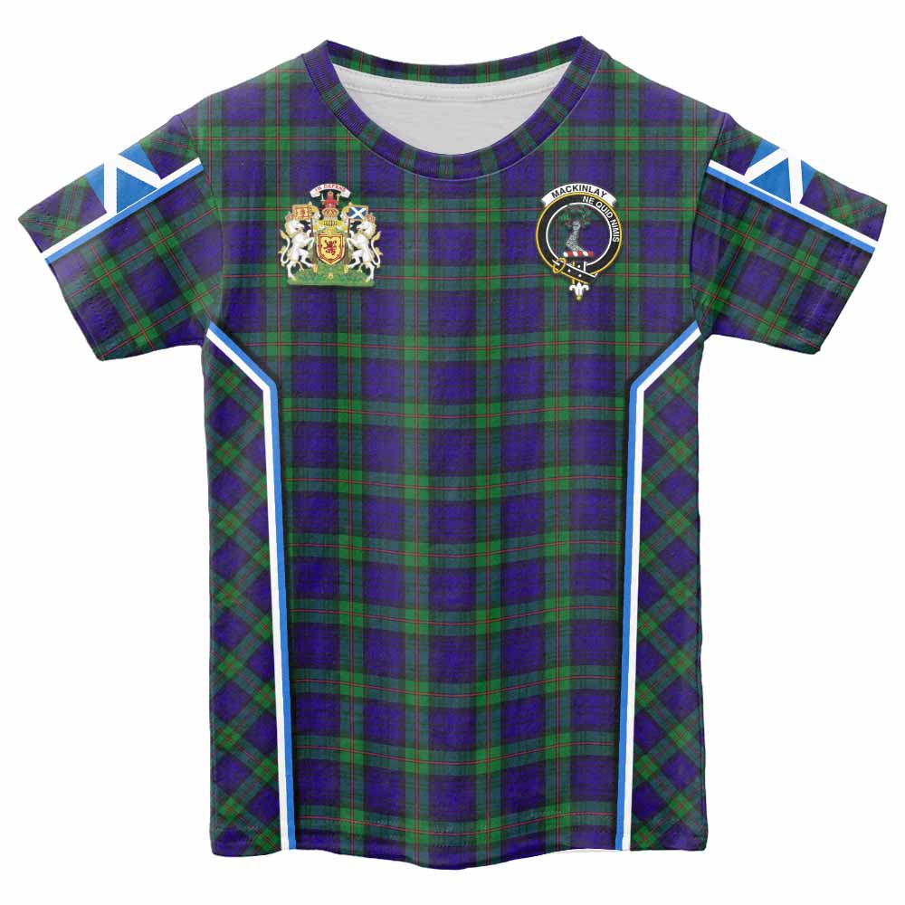 MacKinlay (McKinlay) Tartan Crest Kid T-shirt Scotland Coat of Arm Flag Style - Tartan Vibes Clothing