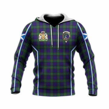 MacKinlay (McKinlay) Tartan Crest Knitted Hoodie Scotland Coat of Arm Flag Style - Tartan Vibes Clothing