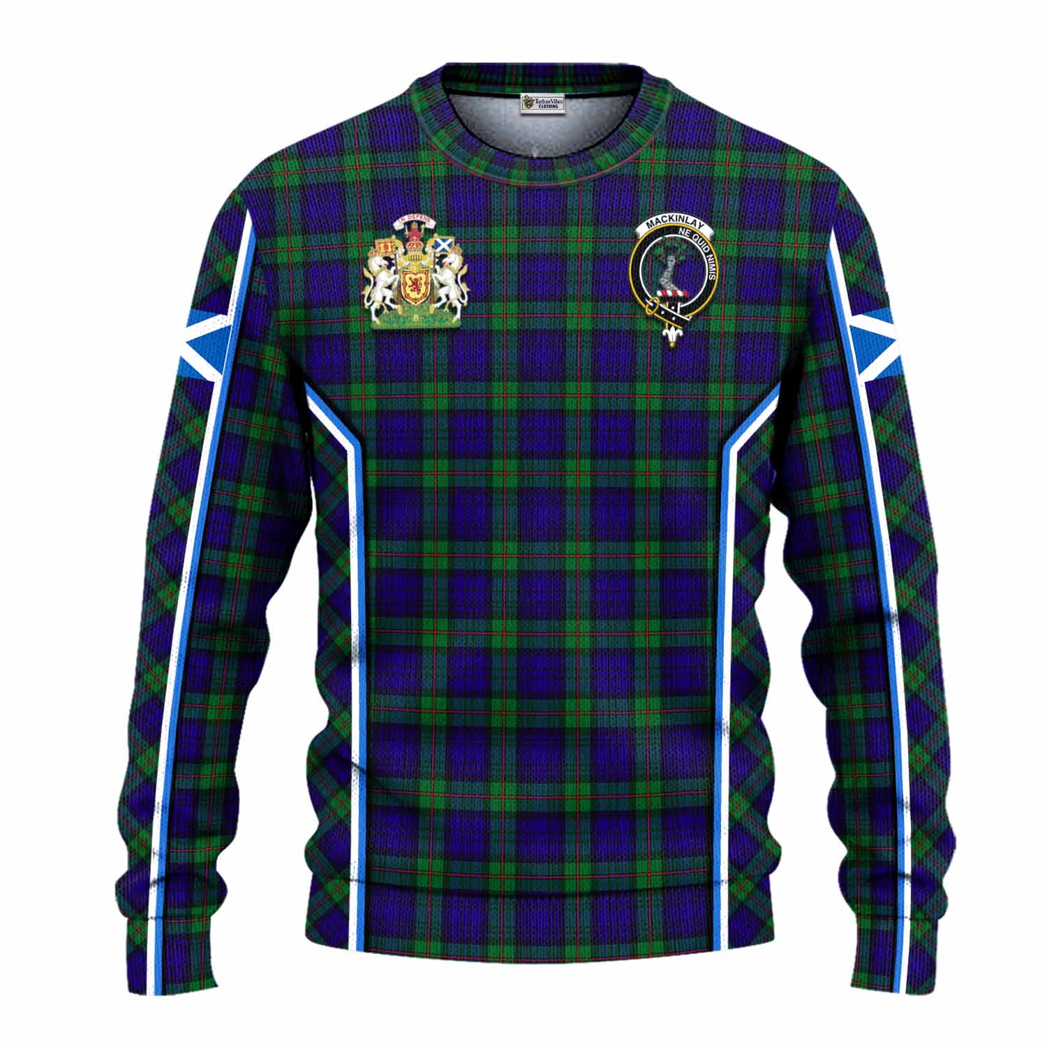 MacKinlay (McKinlay) Tartan Crest Knitted Sweater Scotland Coat of Arm Flag Style - Tartan Vibes Clothing