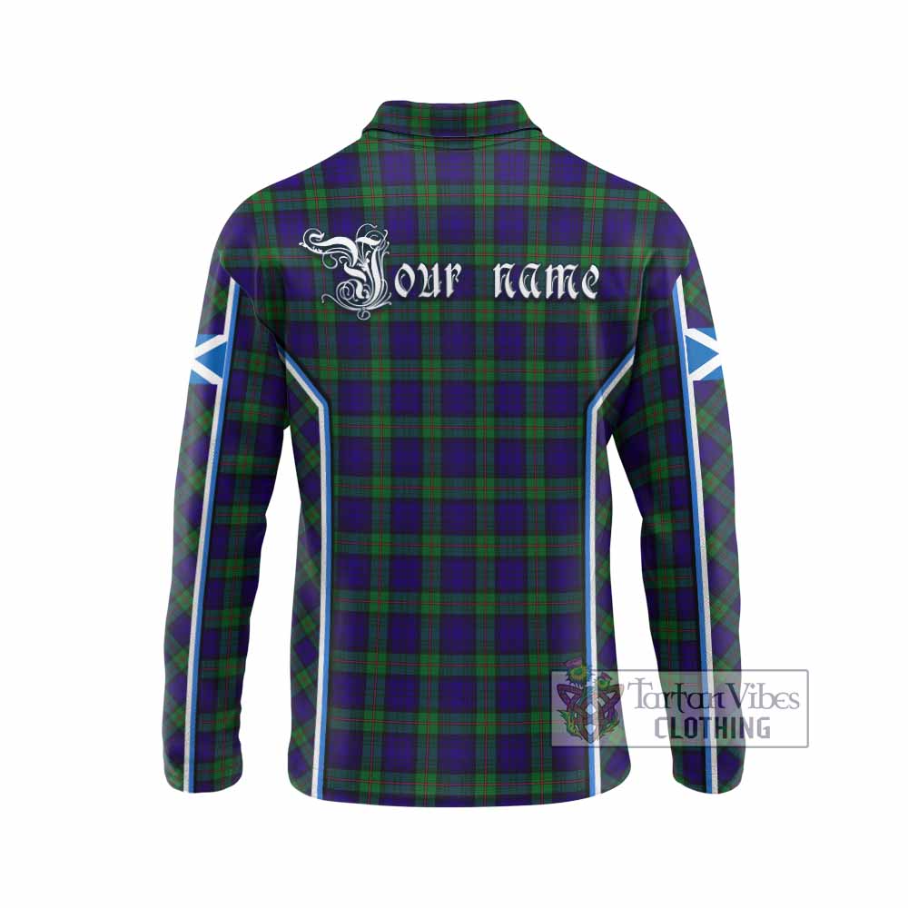 MacKinlay (McKinlay) Tartan Crest Long Sleeve Polo Shirt Scotland Coat of Arm Flag Style - Tartan Vibes Clothing