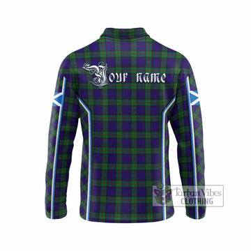 MacKinlay (McKinlay) Tartan Crest Long Sleeve Polo Shirt Scotland Coat of Arm Flag Style - Tartan Vibes Clothing