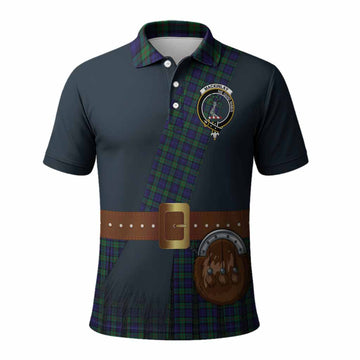 MacKinlay (McKinlay) Tartan Crest Polo Shirt Kilt Costume Style