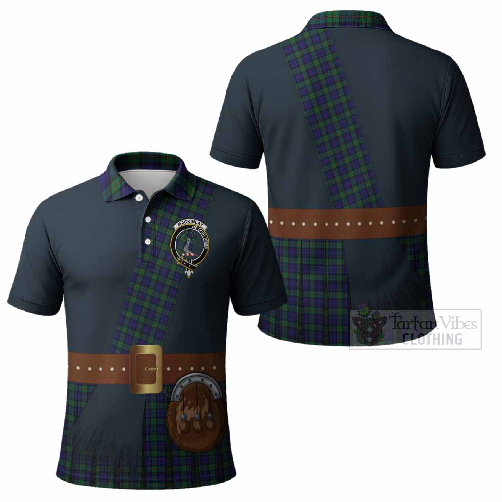 MacKinlay (McKinlay) Tartan Crest Polo Shirt Kilt Costume Style