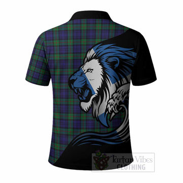 MacKinlay (McKinlay) Tartan Crest Polo Shirt Scottish Golden Lions Wave Flow
