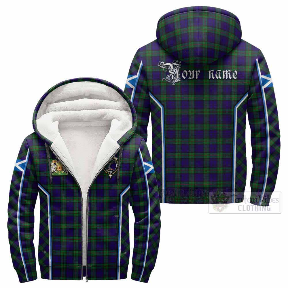 MacKinlay (McKinlay) Tartan Crest Sherpa Hoodie Scotland Coat of Arm Flag Style - Tartan Vibes Clothing