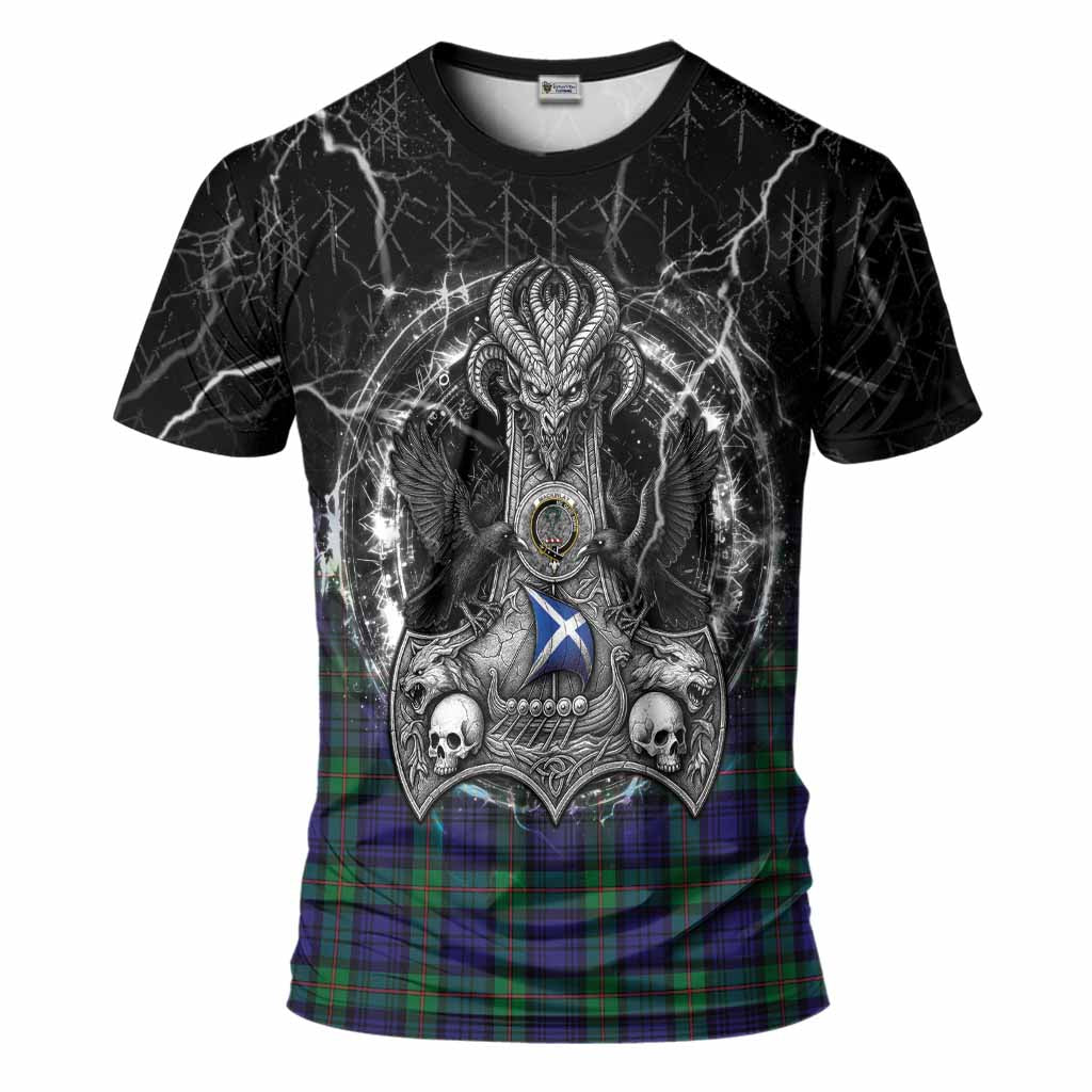 MacKinlay (McKinlay) Tartan Crest T-Shirt Celtic Odin's Raven Legacy