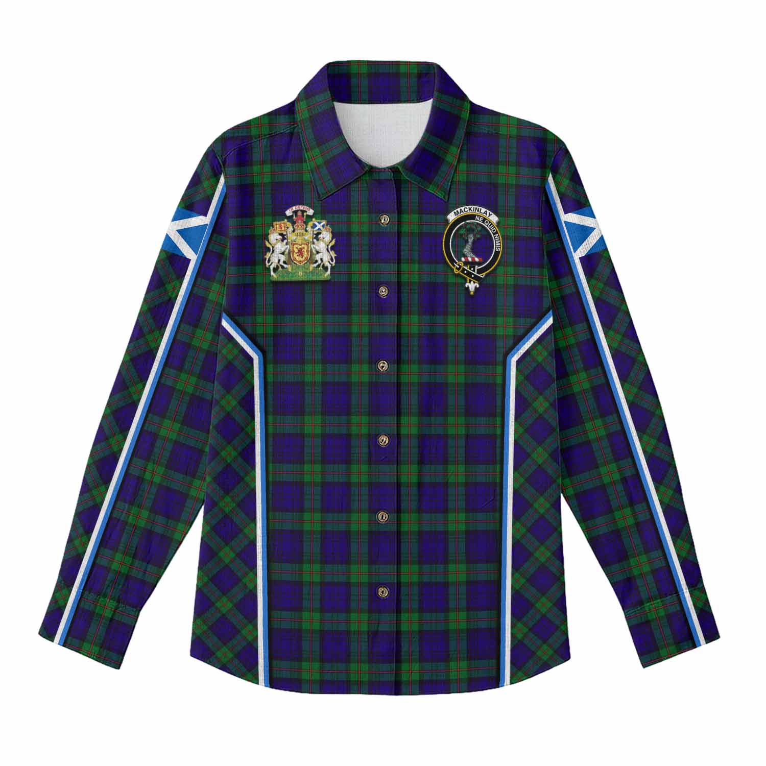 MacKinlay (McKinlay) Tartan Crest Women Casual Shirt Scotland Coat of Arm Flag Style - Tartan Vibes Clothing