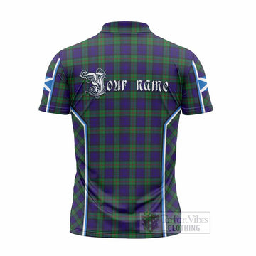 MacKinlay (McKinlay) Tartan Crest Zipper Polo Shirt Scotland Coat of Arm Flag Style - Tartan Vibes Clothing