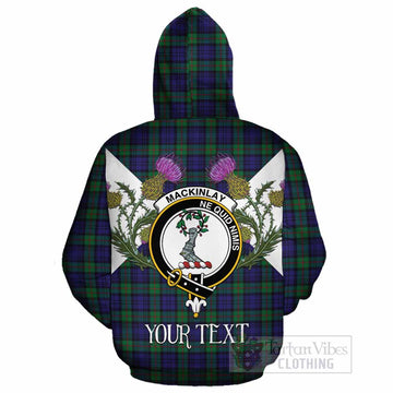 MacKinlay (McKinlay) Tartan Family Crest Cotton Hoodie Scottish Burns Night Thistle Floral