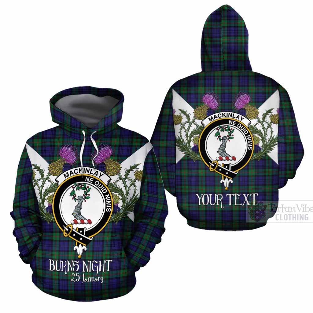 MacKinlay (McKinlay) Tartan Family Crest Cotton Hoodie Scottish Burns Night Thistle Floral
