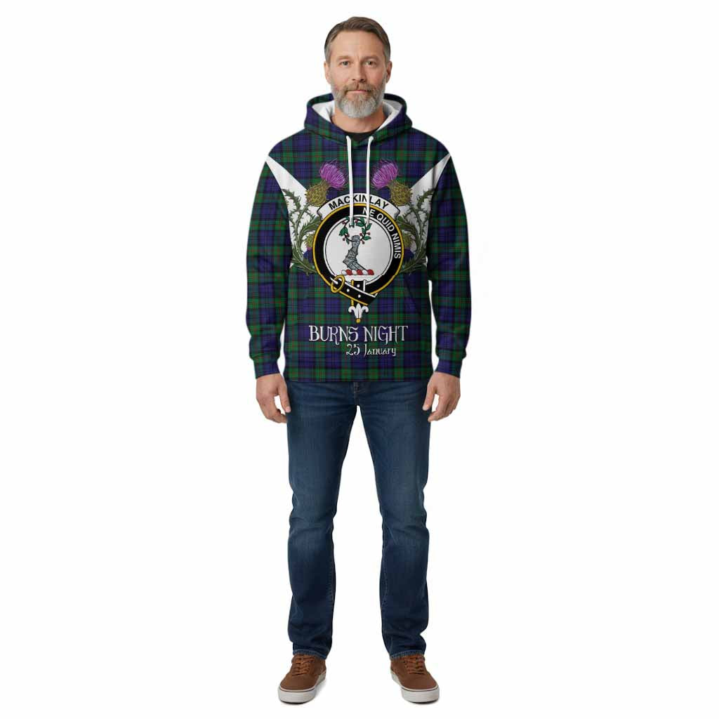 MacKinlay (McKinlay) Tartan Family Crest Cotton Hoodie Scottish Burns Night Thistle Floral