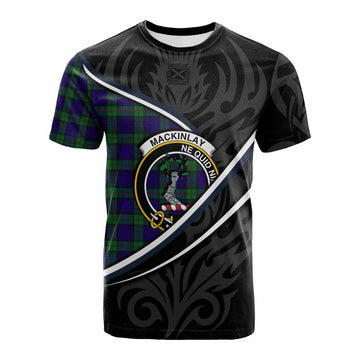 MacKinlay (McKinlay) Tartan Family Crest Cotton T-shirt Celtic Scottish Thistle Floral