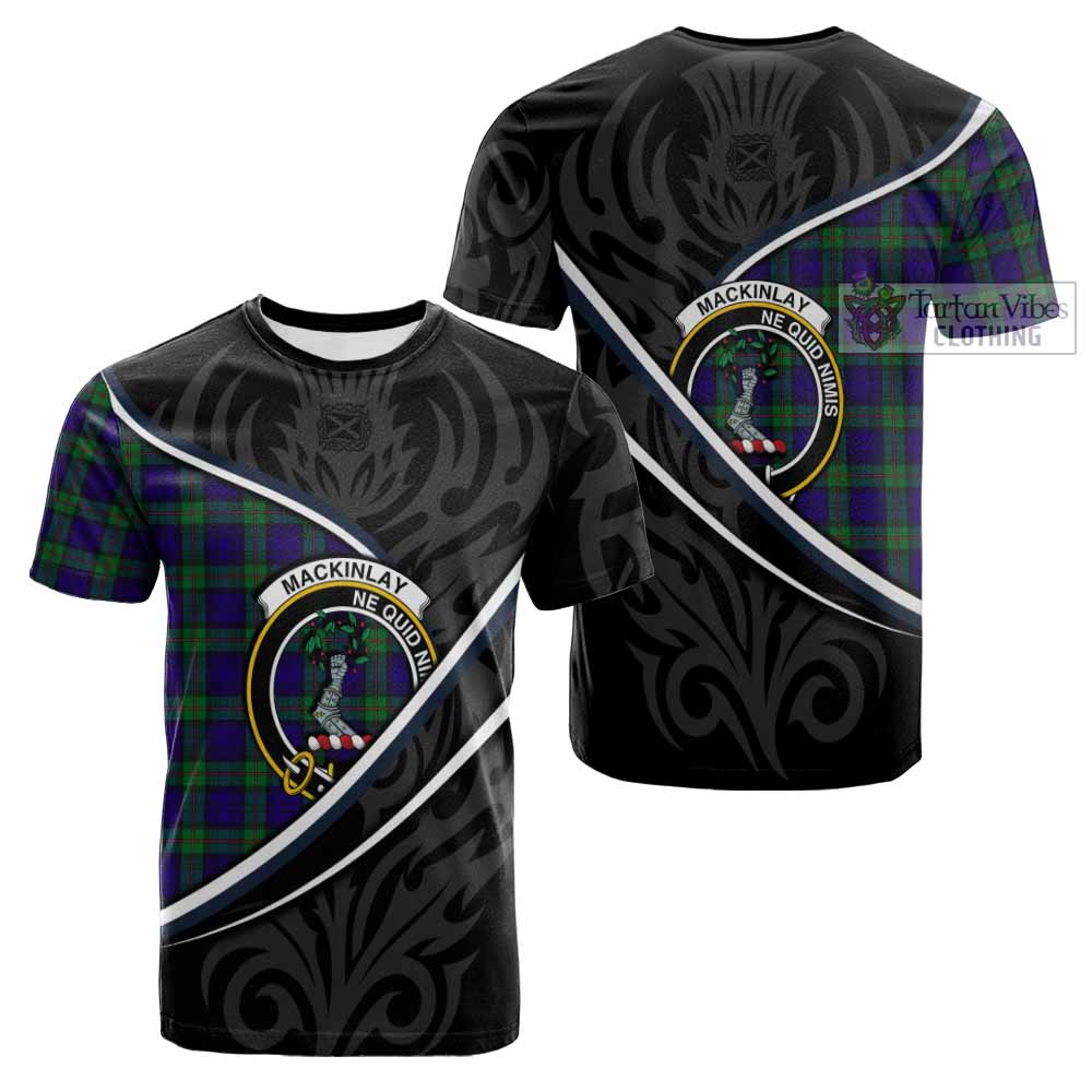 MacKinlay (McKinlay) Tartan Family Crest Cotton T-shirt Celtic Scottish Thistle Floral - Tartan Vibes Clothing
