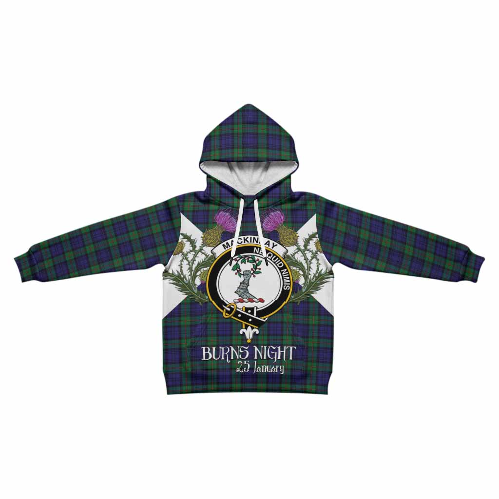MacKinlay (McKinlay) Tartan Family Crest Kid Hoodie Scottish Burns Night Thistle Floral