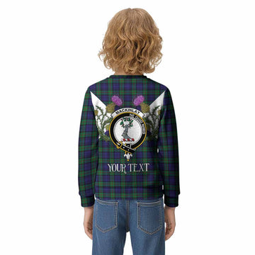 MacKinlay (McKinlay) Tartan Family Crest Kid Knitted Sweatshirt Scottish Burns Night Thistle Floral