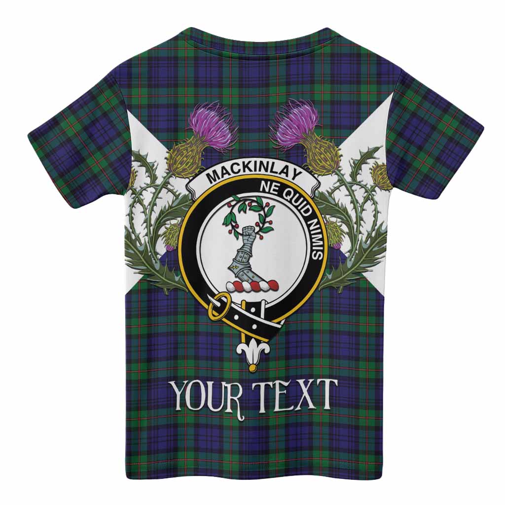 MacKinlay (McKinlay) Tartan Family Crest Kid T-shirt Scottish Burns Night Thistle Floral