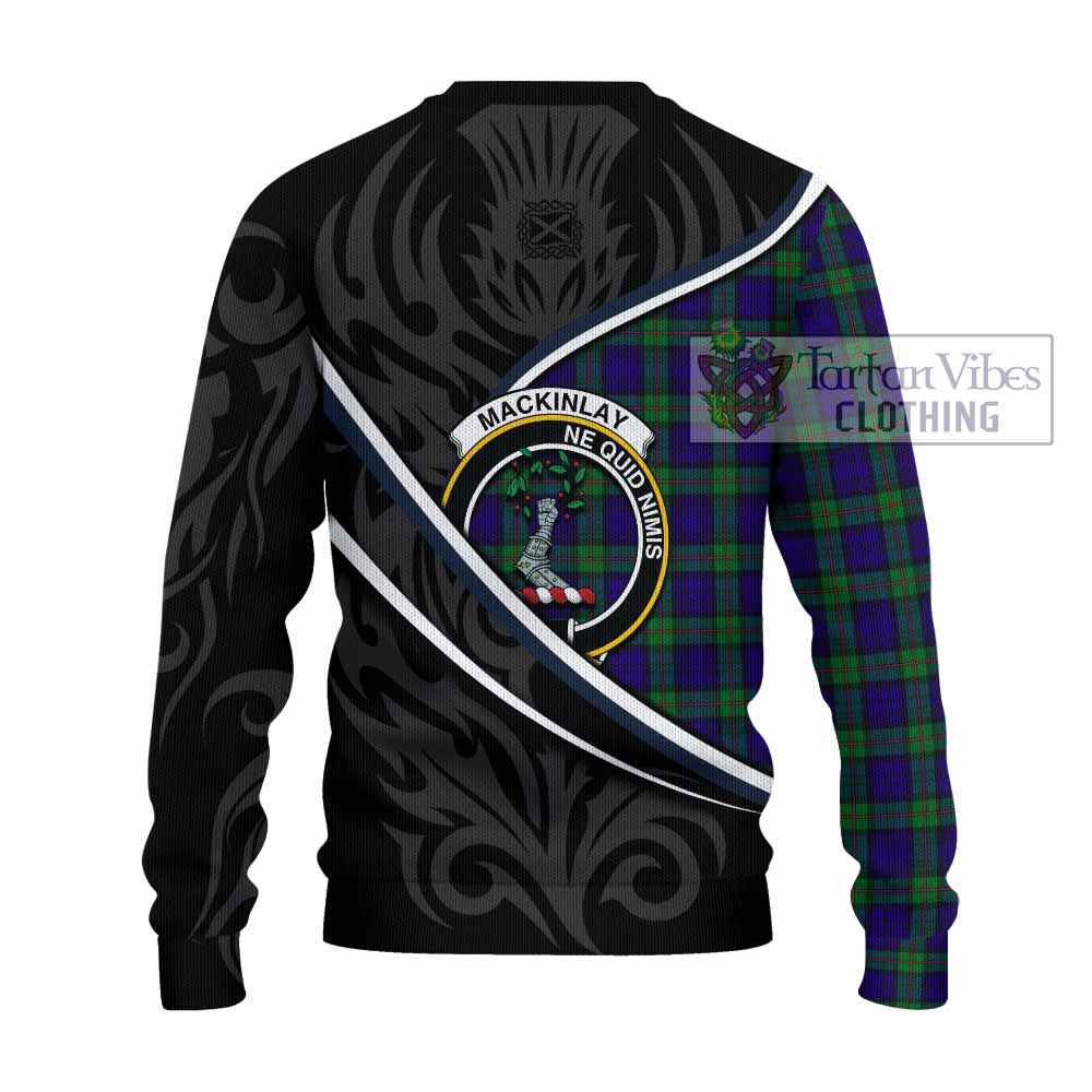 MacKinlay (McKinlay) Tartan Family Crest Knitted Sweater Celtic Scottish Thistle Floral - Tartan Vibes Clothing