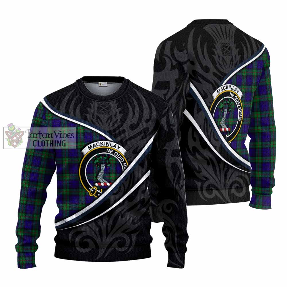 MacKinlay (McKinlay) Tartan Family Crest Knitted Sweater Celtic Scottish Thistle Floral - Tartan Vibes Clothing