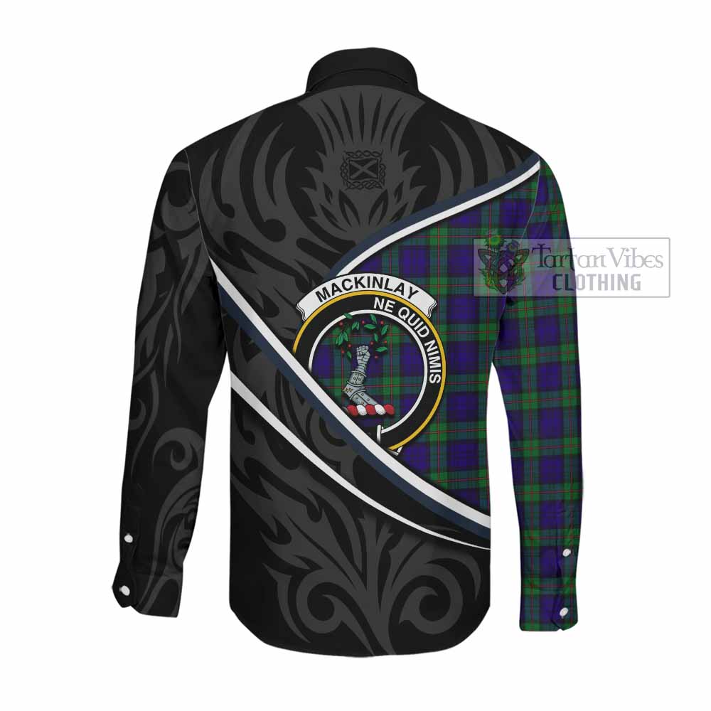 MacKinlay (McKinlay) Tartan Family Crest Long Sleeve Button Shirts Celtic Scottish Thistle Floral - Tartan Vibes Clothing