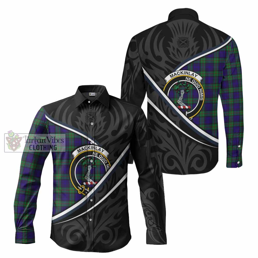 MacKinlay (McKinlay) Tartan Family Crest Long Sleeve Button Shirts Celtic Scottish Thistle Floral - Tartan Vibes Clothing