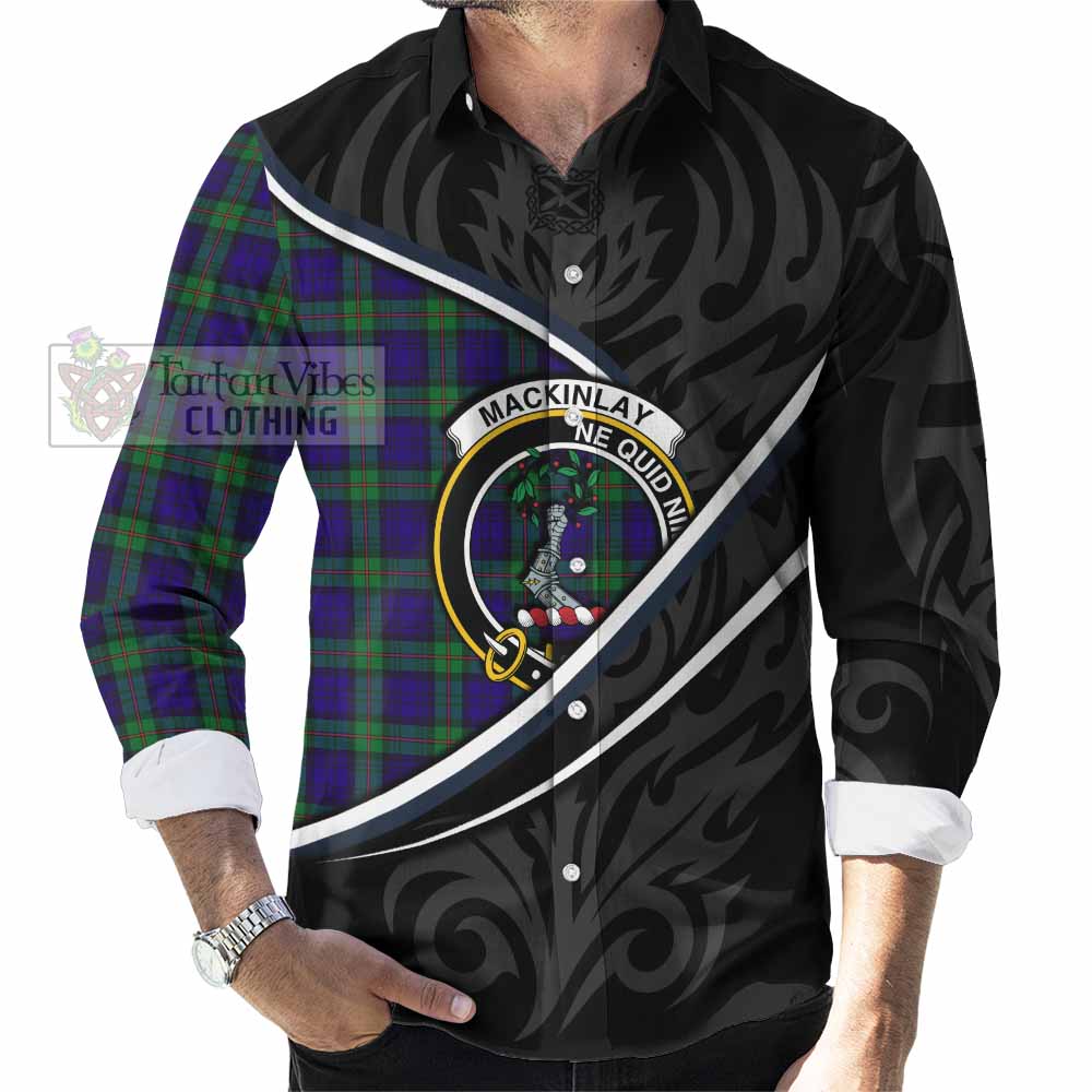 MacKinlay (McKinlay) Tartan Family Crest Long Sleeve Button Shirts Celtic Scottish Thistle Floral - Tartan Vibes Clothing