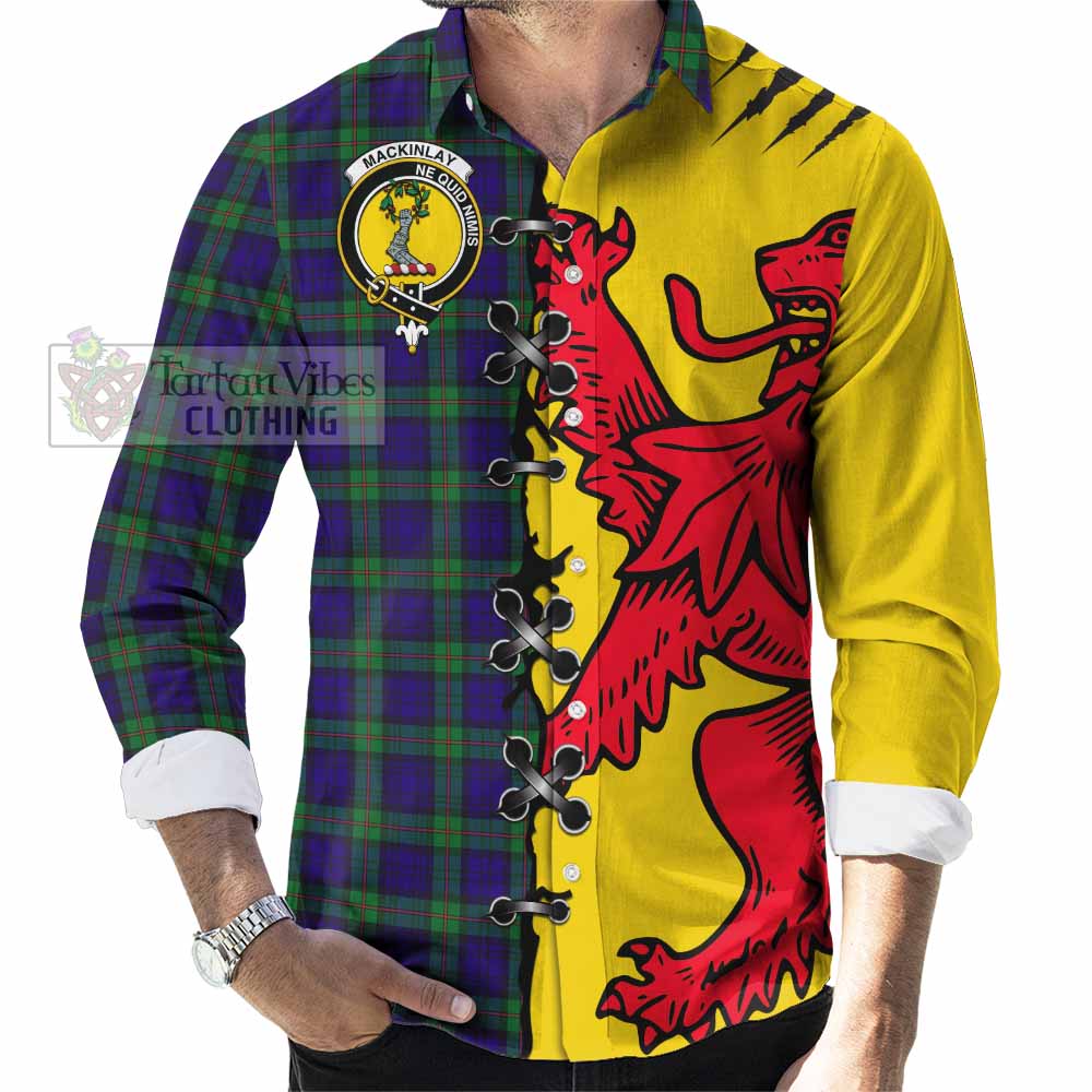 MacKinlay (McKinlay) Tartan Family Crest Long Sleeve Button Shirts Lion Rampant Honor - Tartan Vibes Clothing