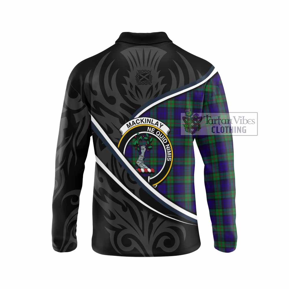 MacKinlay (McKinlay) Tartan Family Crest Long Sleeve Polo Shirt Celtic Scottish Thistle Floral - Tartan Vibes Clothing