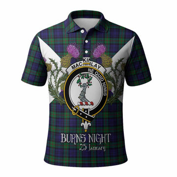 MacKinlay (McKinlay) Tartan Family Crest Polo Shirt Scottish Burns Night Thistle Floral