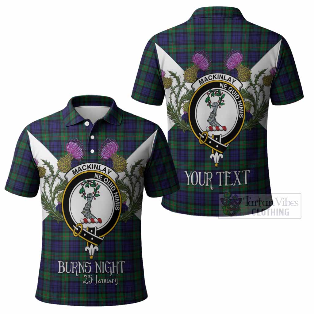 MacKinlay (McKinlay) Tartan Family Crest Polo Shirt Scottish Burns Night Thistle Floral