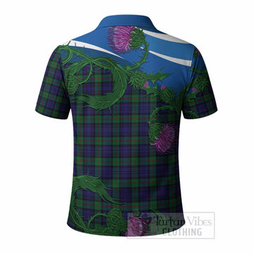 MacKinlay (McKinlay) Tartan Family Crest Polo Shirt Thistle in Minimalism