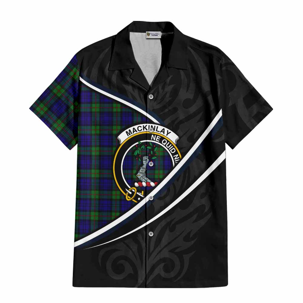 MacKinlay (McKinlay) Tartan Family Crest Short Sleeve Button Shirt Celtic Scottish Thistle Floral - Tartan Vibes Clothing