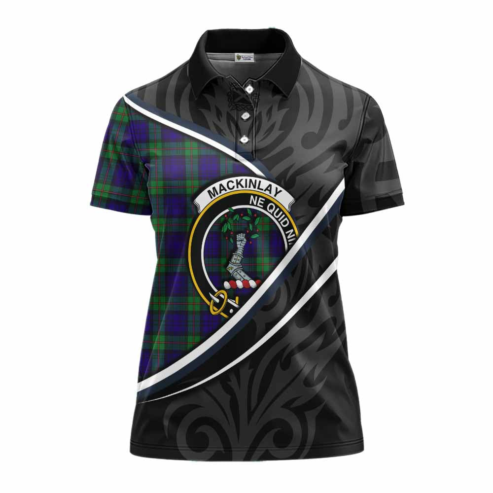 MacKinlay (McKinlay) Tartan Family Crest Women's Polo Shirt Celtic Scottish Thistle Floral - Tartan Vibes Clothing
