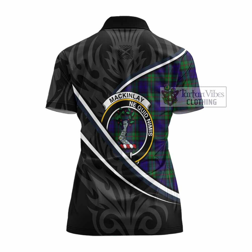 MacKinlay (McKinlay) Tartan Family Crest Women's Polo Shirt Celtic Scottish Thistle Floral - Tartan Vibes Clothing