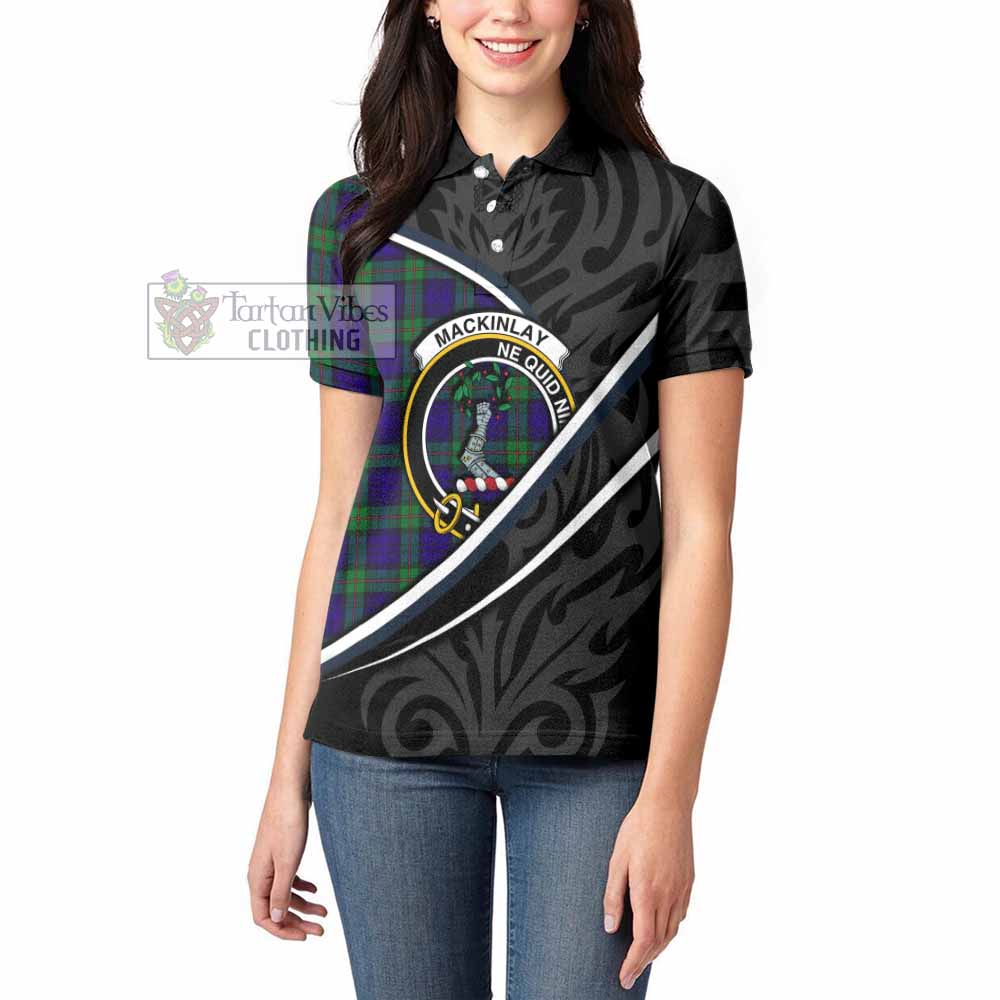 MacKinlay (McKinlay) Tartan Family Crest Women's Polo Shirt Celtic Scottish Thistle Floral - Tartan Vibes Clothing