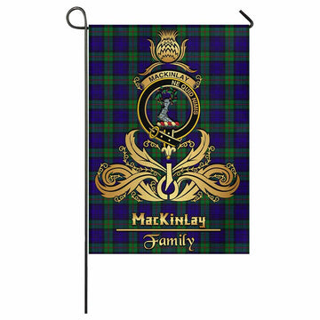 MacKinlay (McKinlay) Tartan Garden Flag with Highland Thistle Cherish Family Crest Style