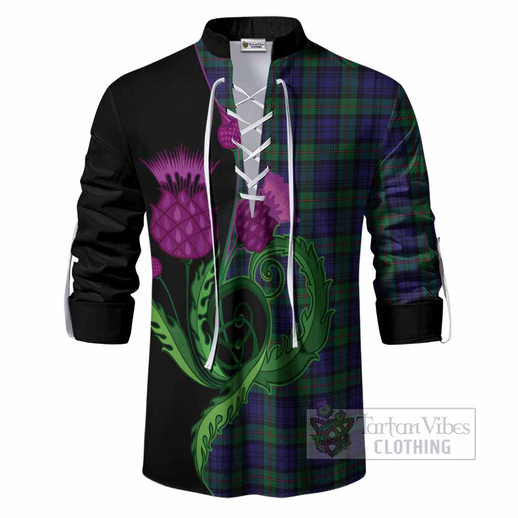 MacKinlay (McKinlay) Tartan Ghillie Shirt Traditional Scottish Thistle