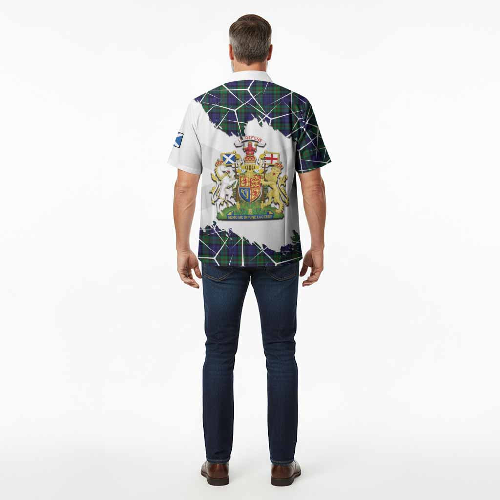 MacKinlay (McKinlay) Tartan Hawaiian Shirt with Family Crest and Lion Rampant Grunge Style