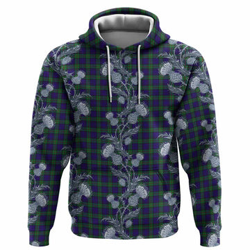 MacKinlay (McKinlay) Tartan Hoodie Seamless Scottish Thistle Flowers