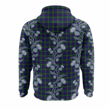 MacKinlay (McKinlay) Tartan Hoodie Seamless Scottish Thistle Flowers