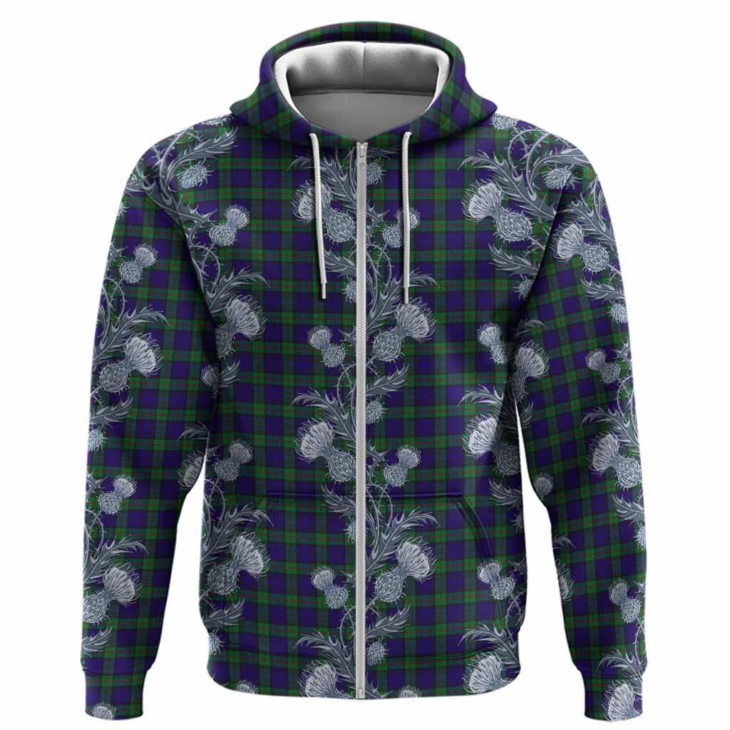 MacKinlay (McKinlay) Tartan Hoodie Seamless Scottish Thistle Flowers