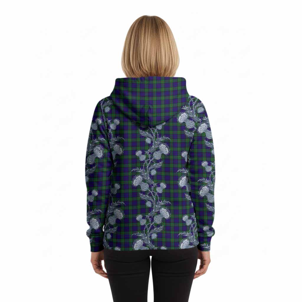 MacKinlay (McKinlay) Tartan Hoodie Seamless Scottish Thistle Flowers