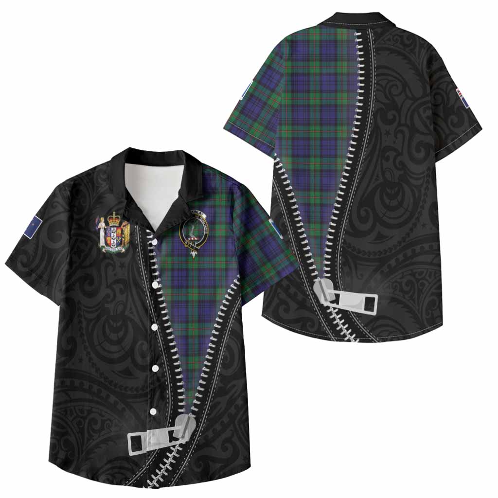 MacKinlay (McKinlay) Tartan Kid Hawaiian Shirt New Zealand Pattern Unique Zipper Stylized