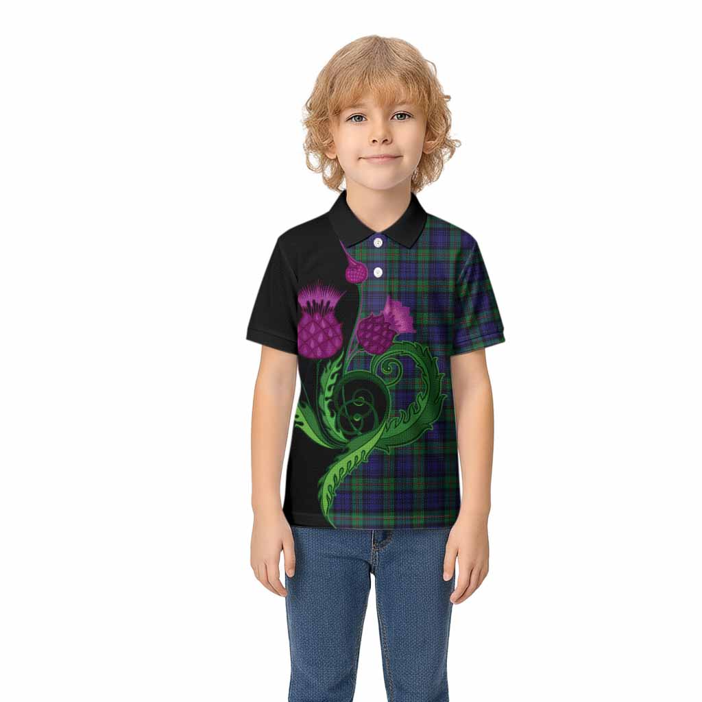 MacKinlay (McKinlay) Tartan Kid Polo Shirt Traditional Scottish Thistle