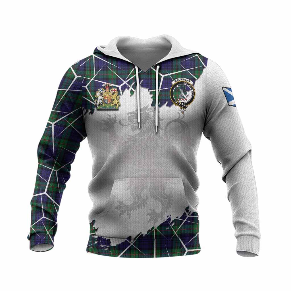 MacKinlay (McKinlay) Tartan Knitted Hoodie with Family Crest and Lion Rampant Grunge Style