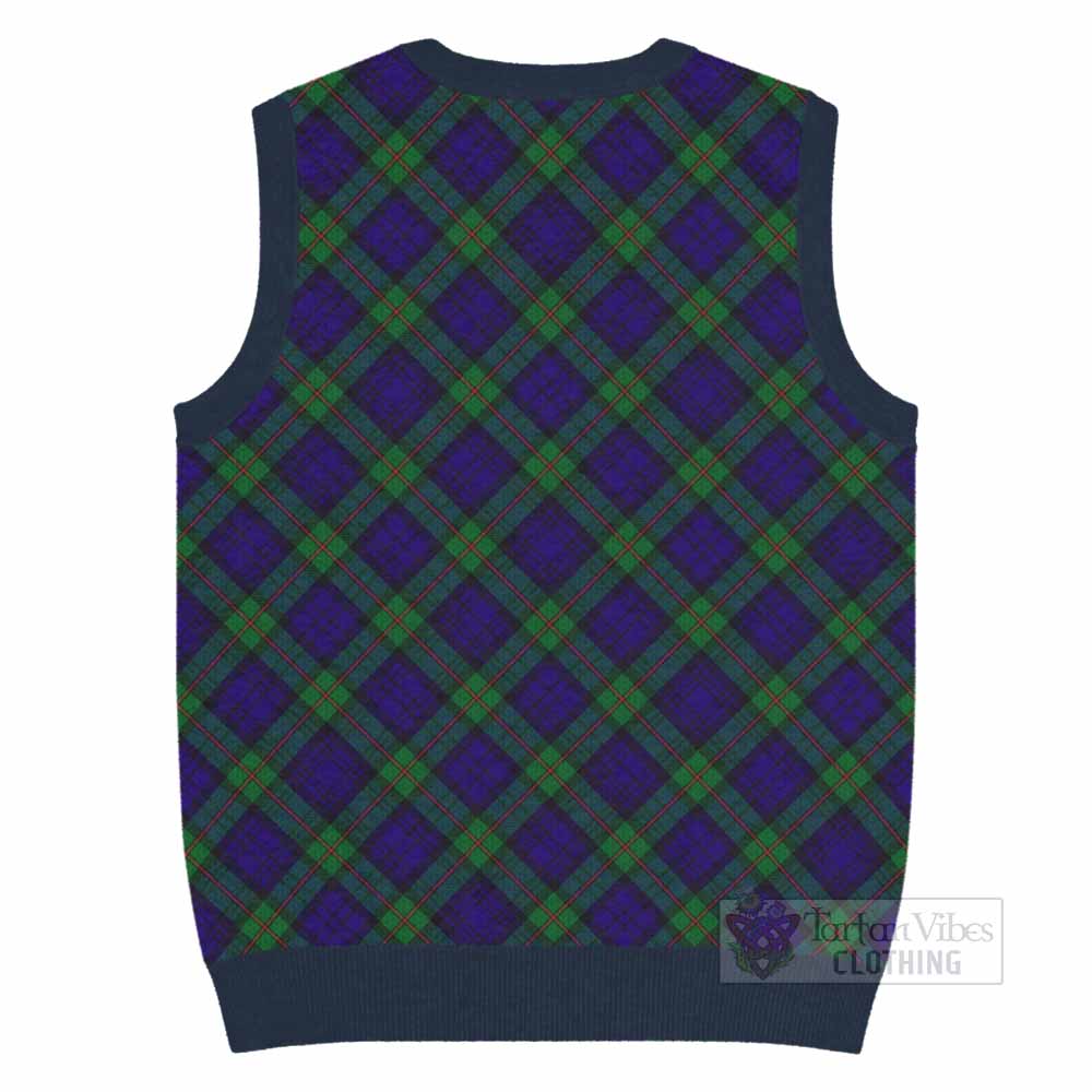 MacKinlay (McKinlay) Tartan Knitted V-Neck Vest with Family Crest Cross Style