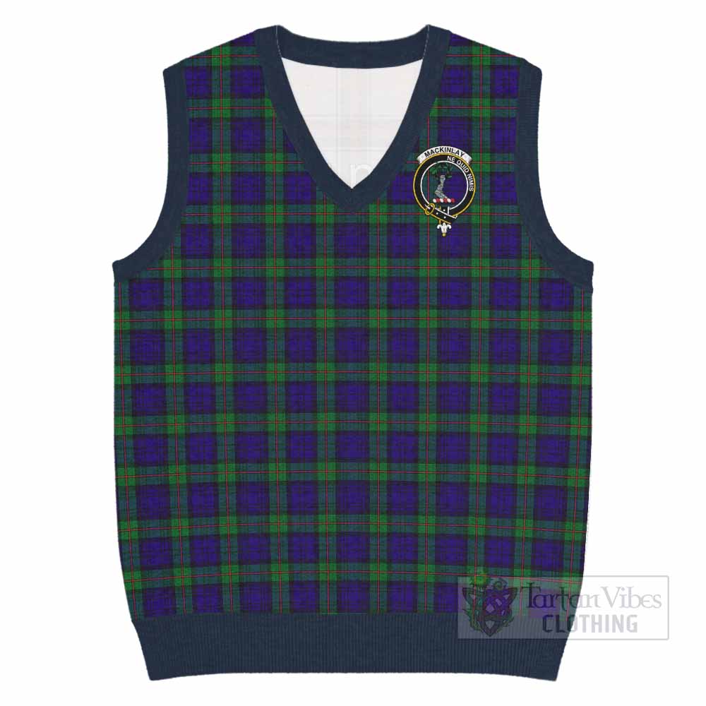 MacKinlay (McKinlay) Tartan Knitted V-Neck Vest with Family Crest - Tartan Vibes Clothing